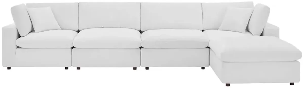 Commix Down Filled Overstuffed Performance Velvet 5-Piece Sectional Sofa