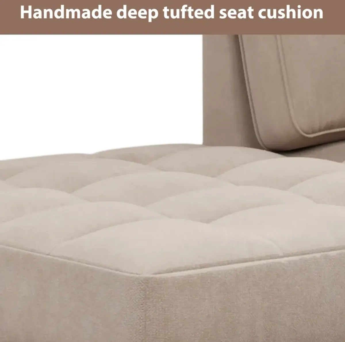 Merax Deep Tufted Upholstered Textured Fabric Chaise Lounge