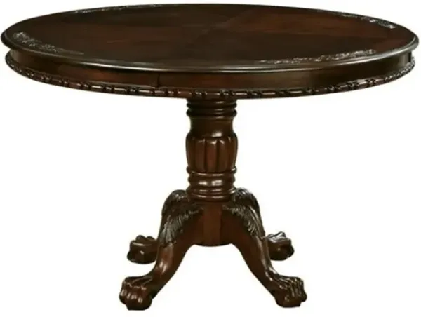 Mina Dining Table, 48 Inch Round Cherry Brown Top w Pedestal Base - Benzara