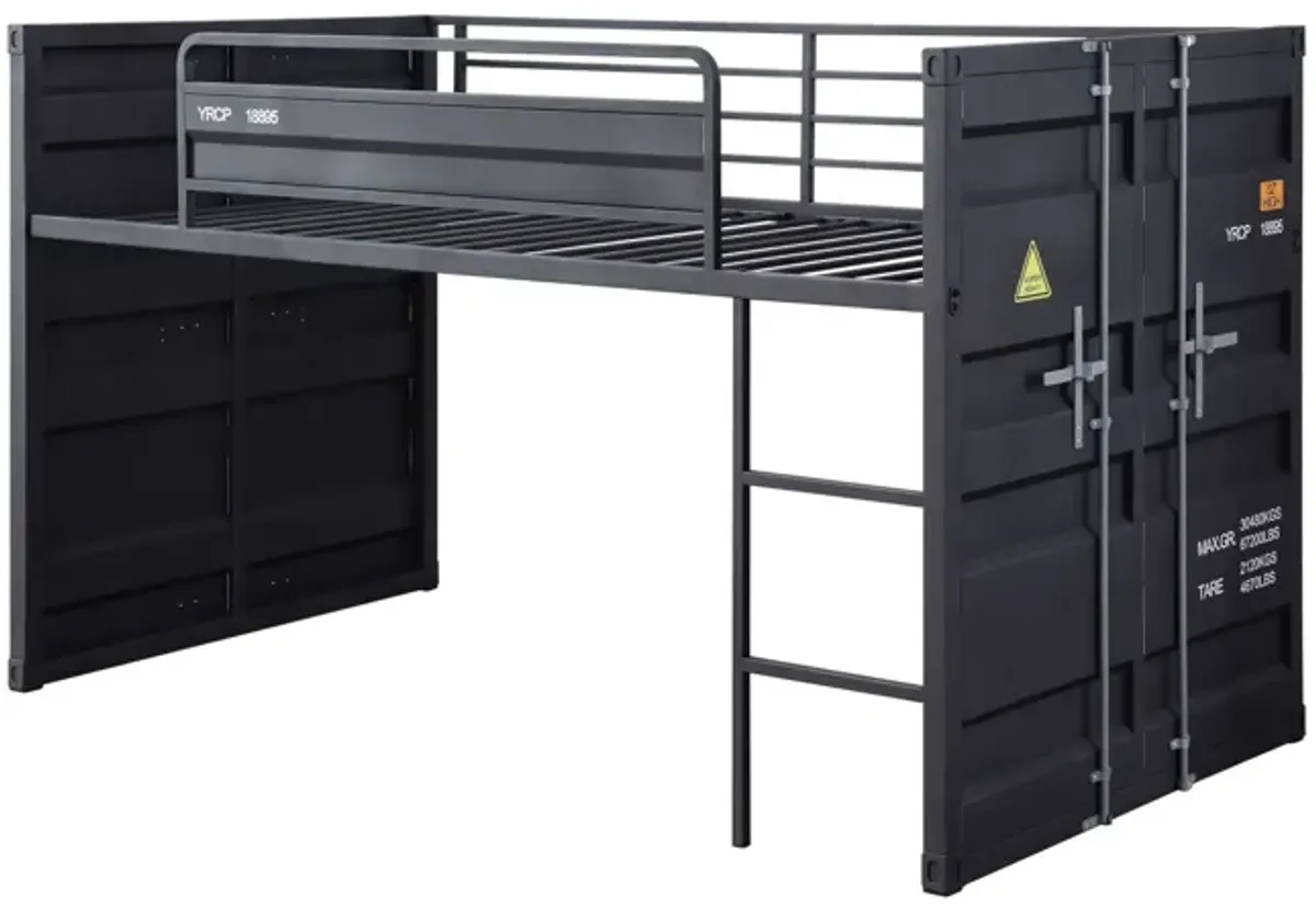 Cartwin Loft Bed with Slide, Gunmetal Finish