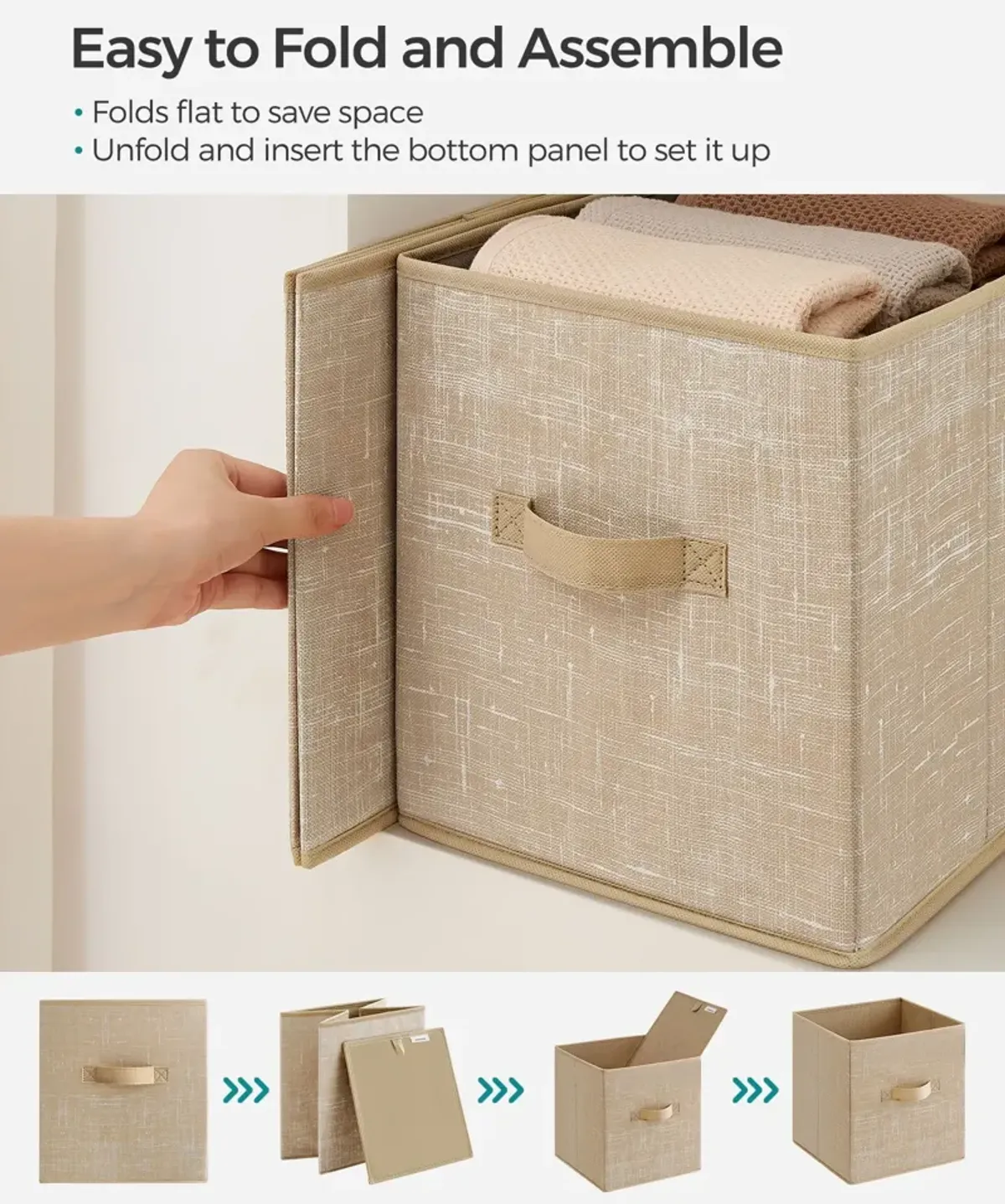 Non-Woven Fabric Storage Cubes with Double Handles