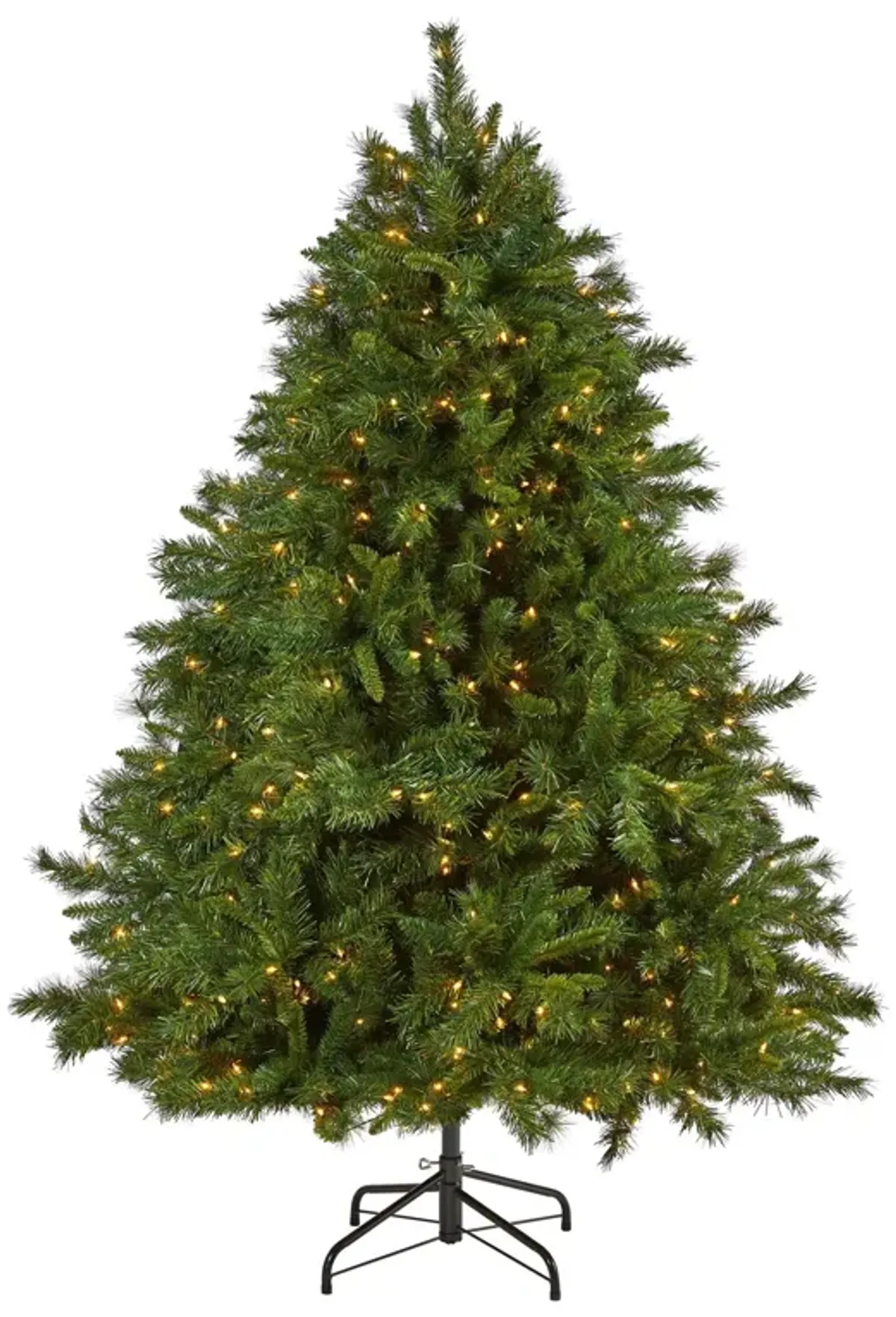 Nearly Natural Wyoming Mixed Pine Artificial Christmas Tree with Clear Lights and Bendable Branches