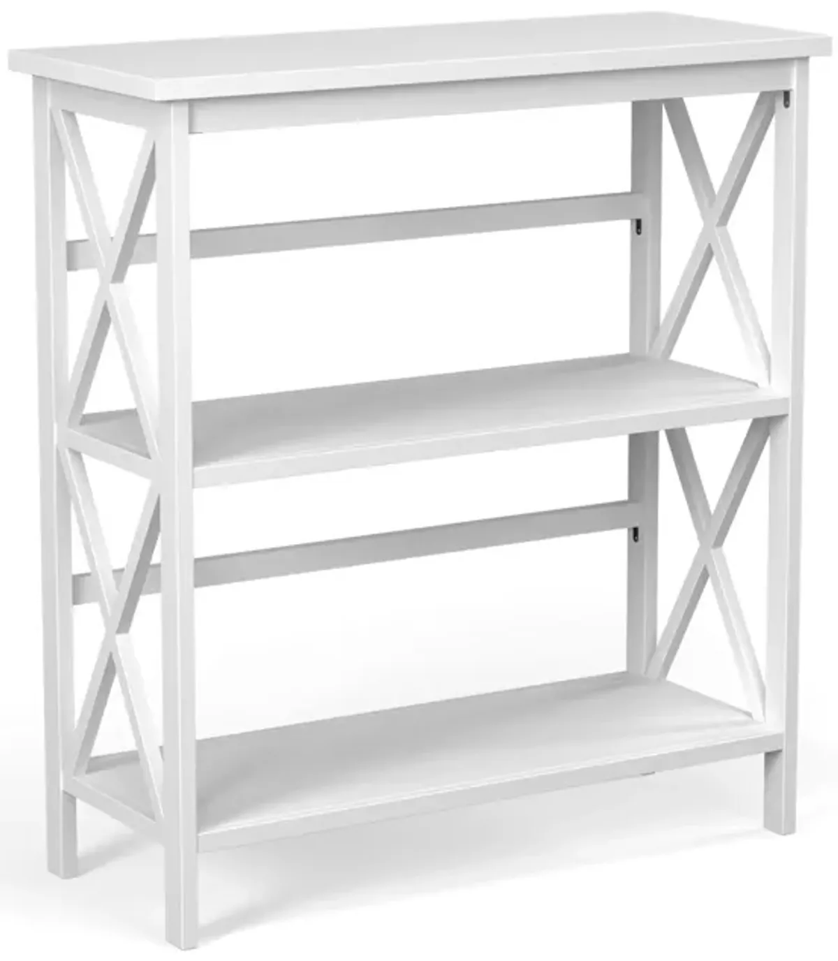 3-Tier Wooden Multi-Functional X-Design Etagere Storage Bookshelf