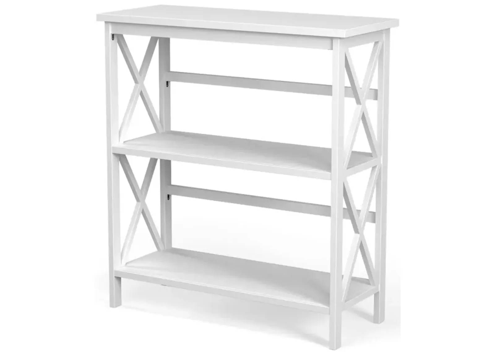 3-Tier Wooden Multi-Functional X-Design Etagere Storage Bookshelf