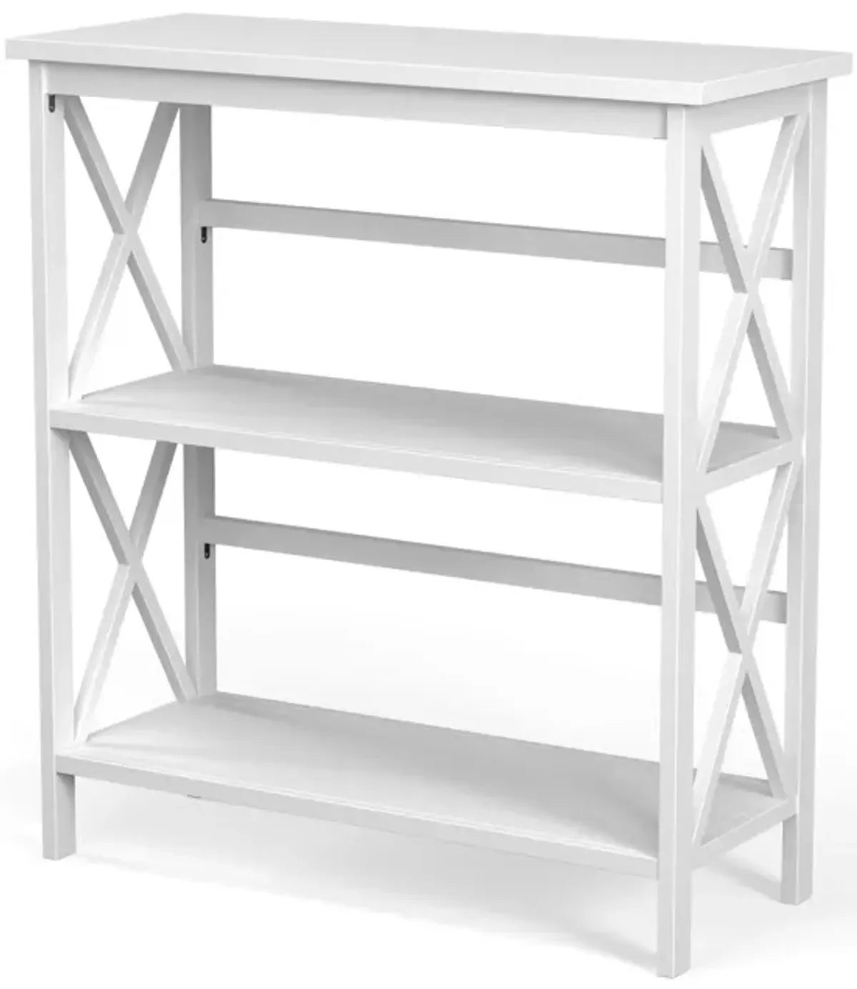 3-Tier Wooden Multi-Functional X-Design Etagere Storage Bookshelf