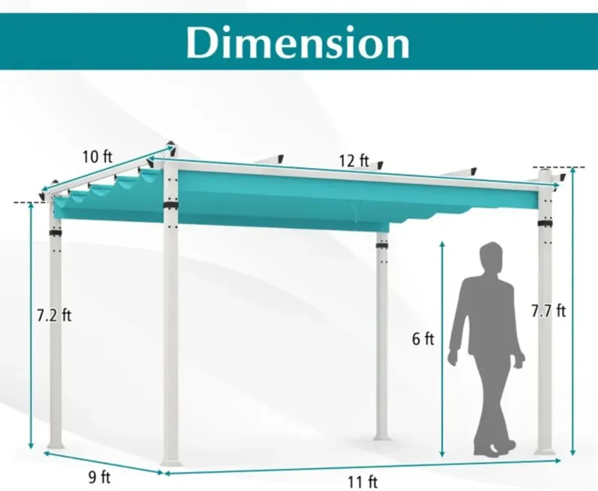 Hivvago Outdoor Pergola with Retractable Canopy and Aluminum Frame