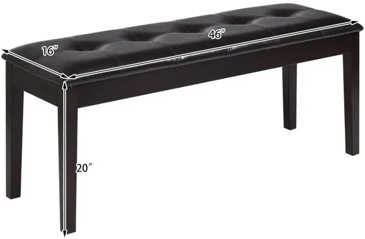 Elegant Upholstered Dining Bench with Button Tufting