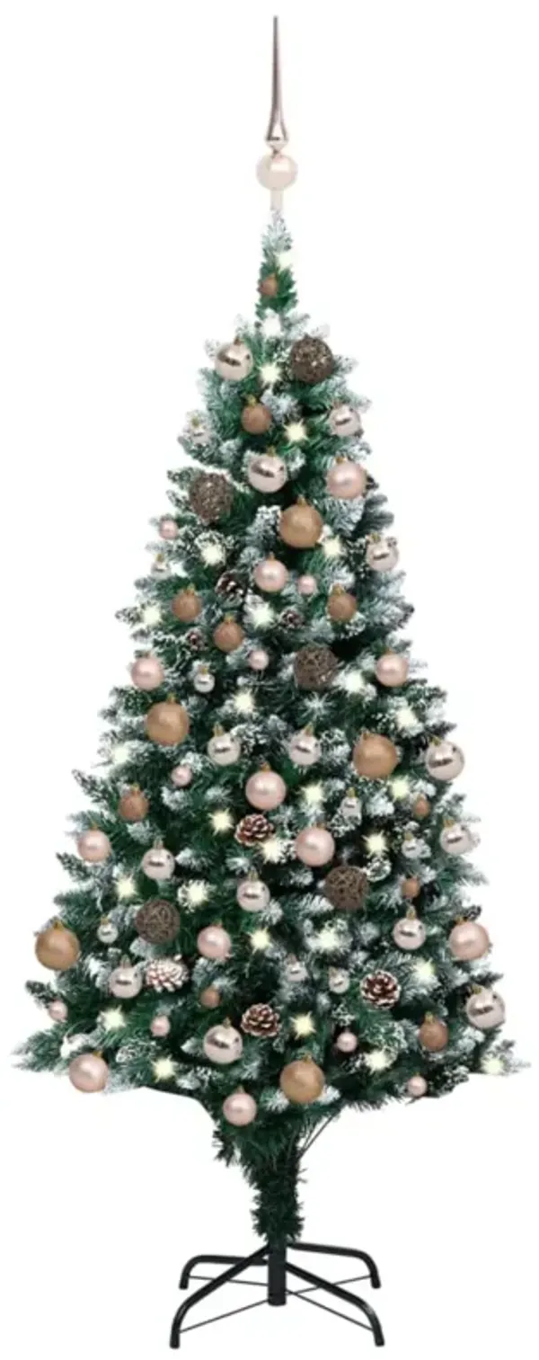 vidaXL Artificial Christmas Tree with LEDs&Ball Set&Pine Cones 70.9"