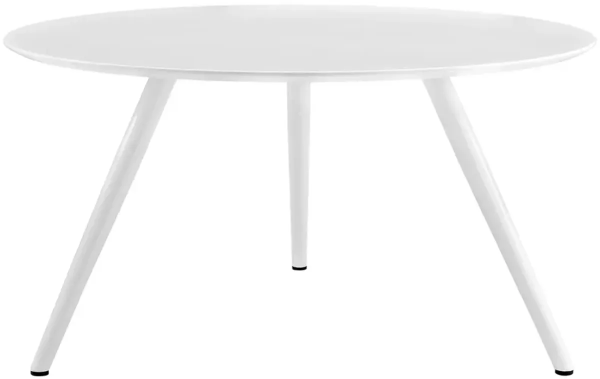Modway Lippa 54" Mid-Century Modern Dining Table with Round Top and Tripod Base in White