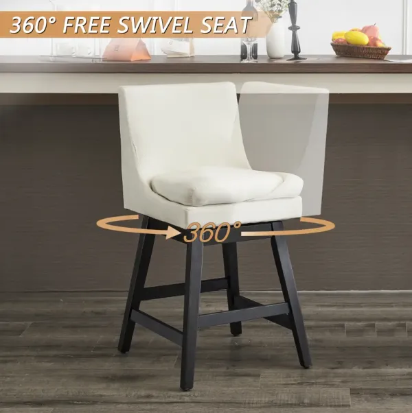 Streamdale Set of 2 Modern Upholstered Swivel Bar Stools