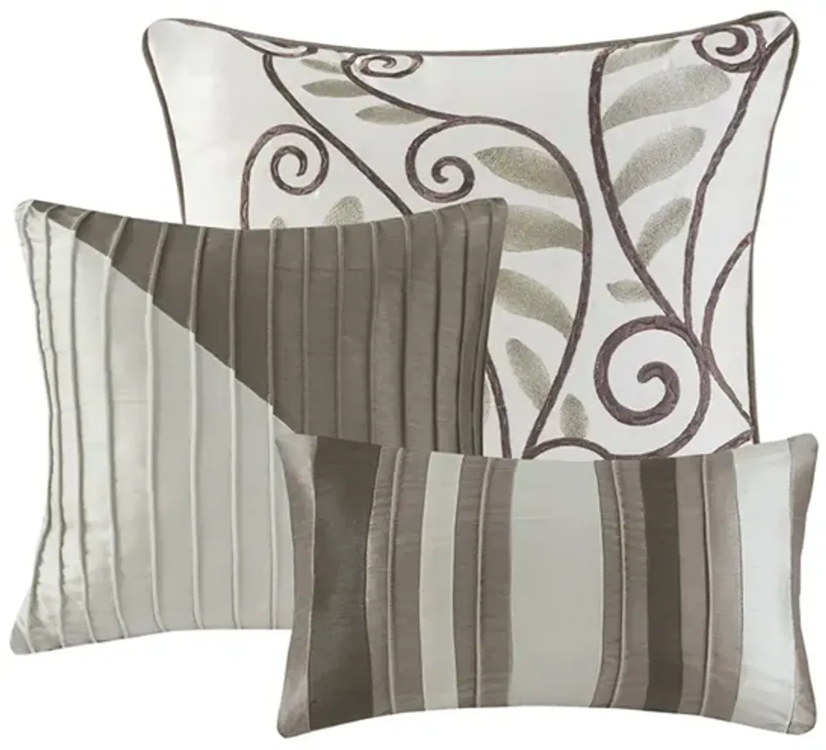 Gracie Mills Nixon 7-Piece Contemporary Striped Comforter Set