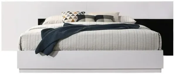 Best Master Furniture Best Master Bahamas Poplar Wood Eastern King Platform Bed in Black/White