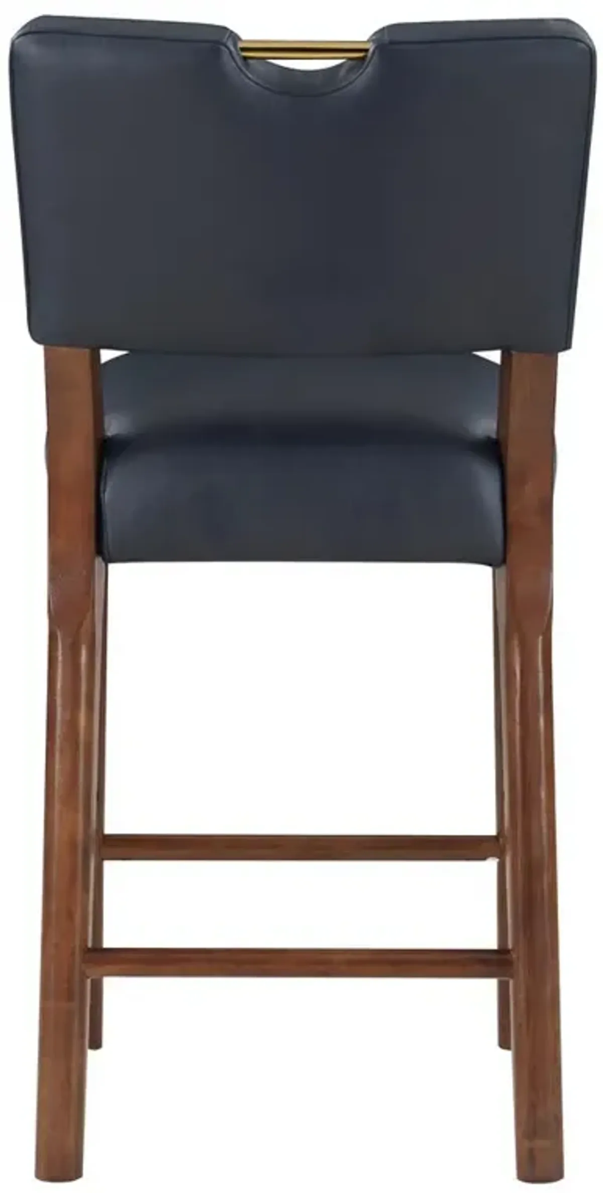 Bonito Midnight Blue Faux Leather Wood Counter Height Stool