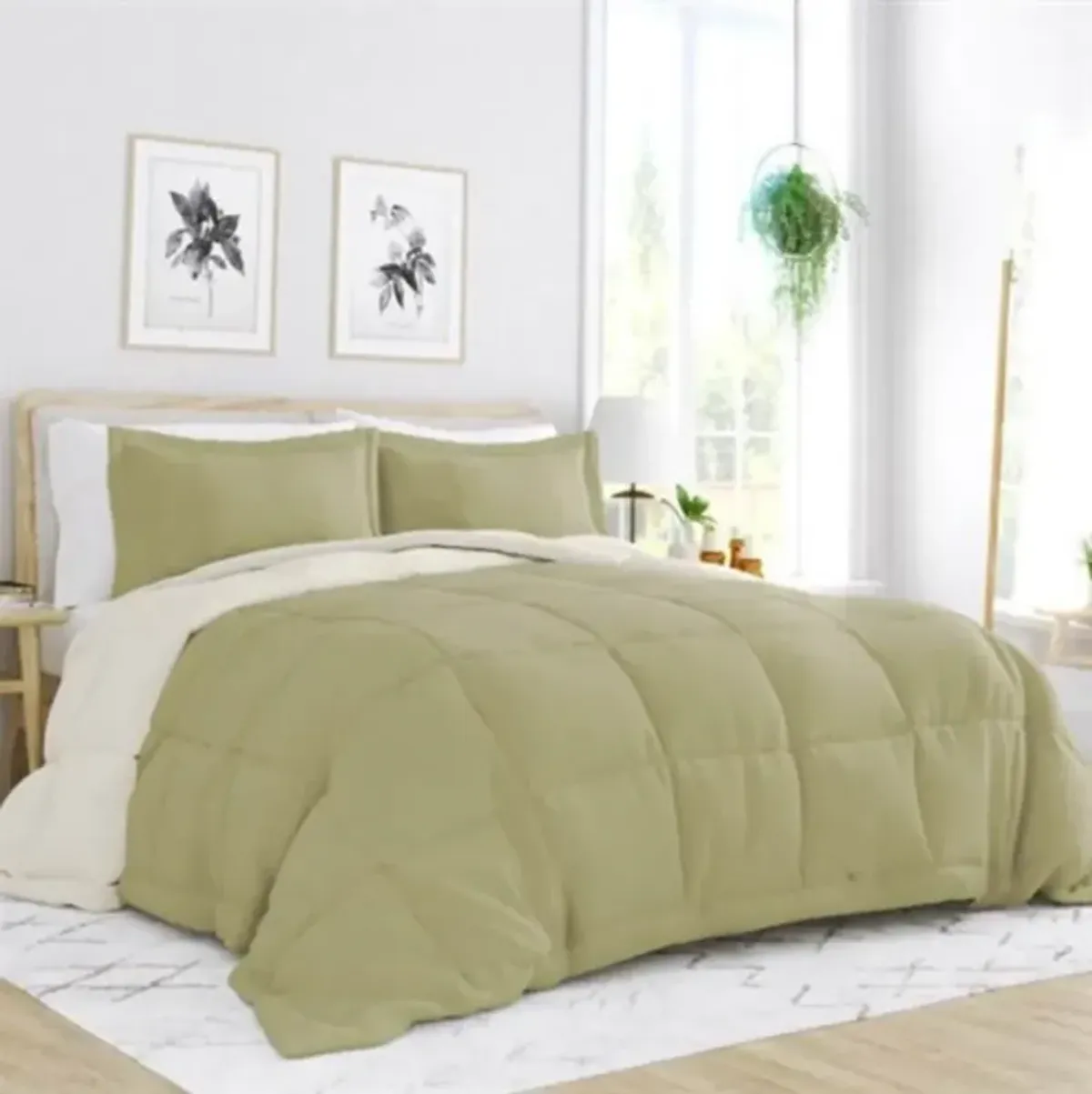 Soft & Stylish 3-Piece Microfiber Comforter Set, Reversible Bedding