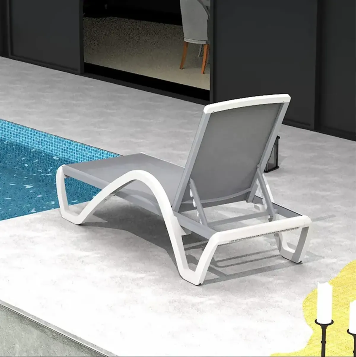 Adjustable Aluminum Patio Chaise Lounge Chair