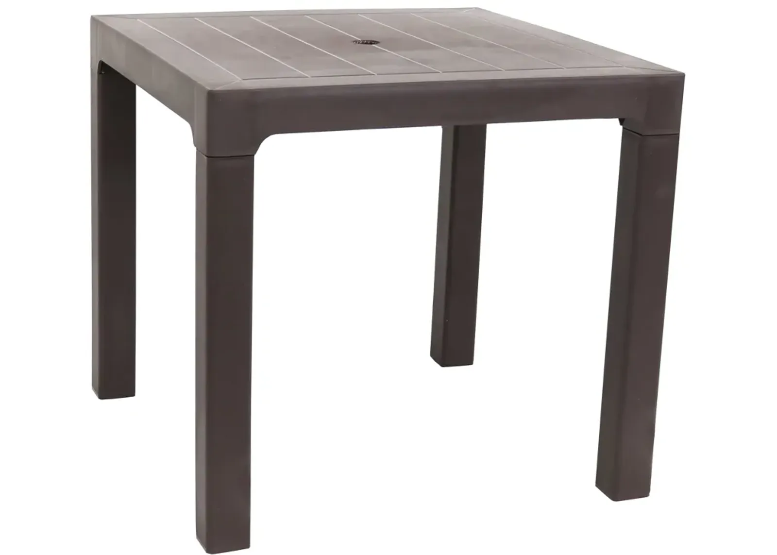 Sunnydaze 31.25 in Plastic Square Patio Dining Table - Brown