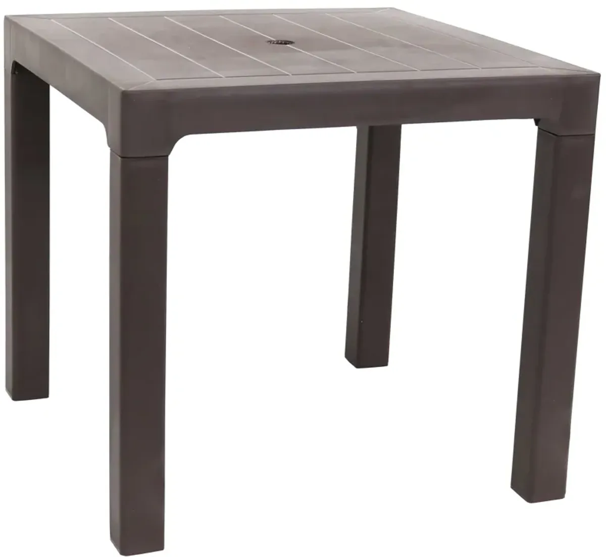 Sunnydaze 31.25 in Plastic Square Patio Dining Table - Brown