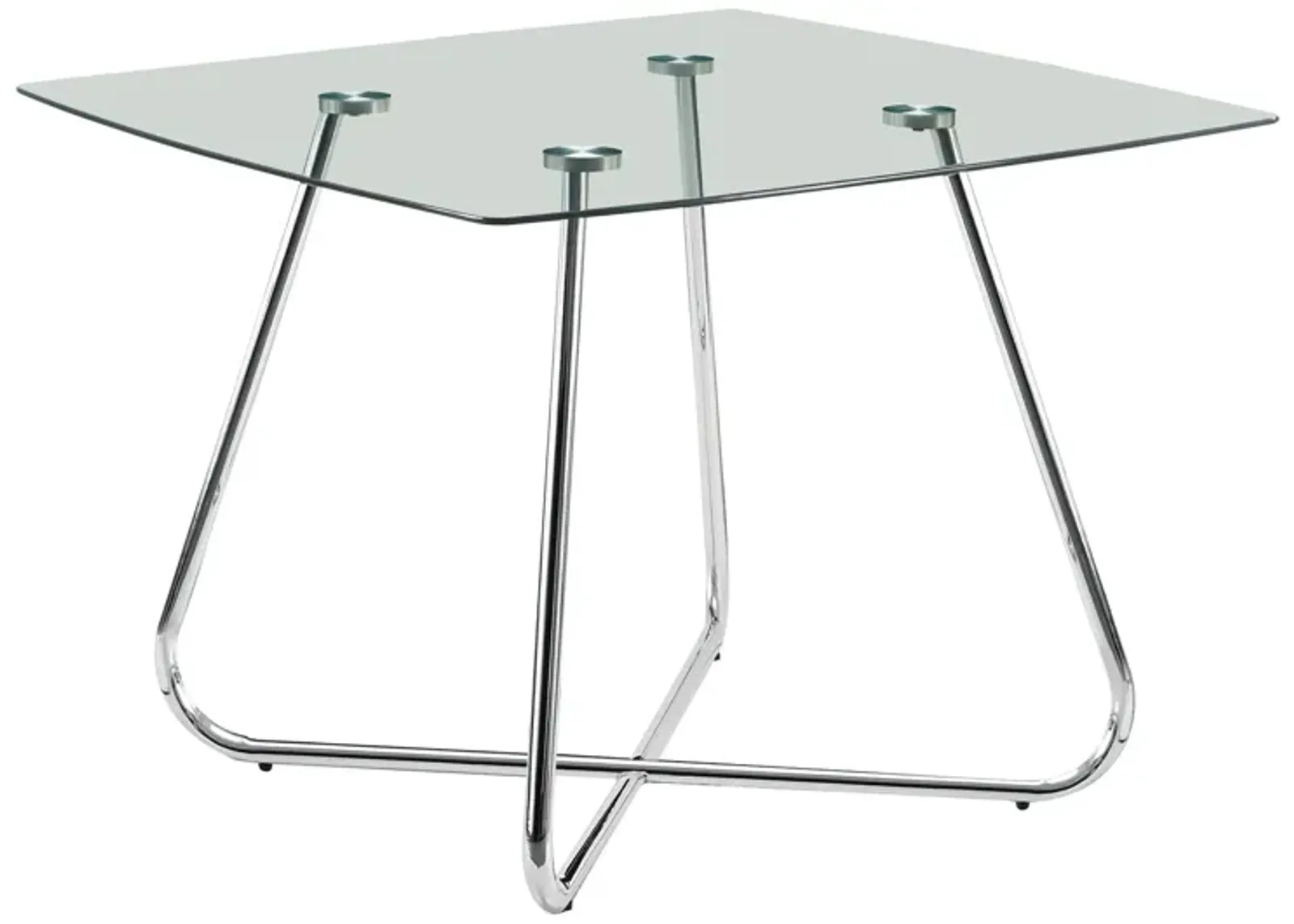 Monarch Specialties , Dining Table Chrome Metal Tempered 40"L