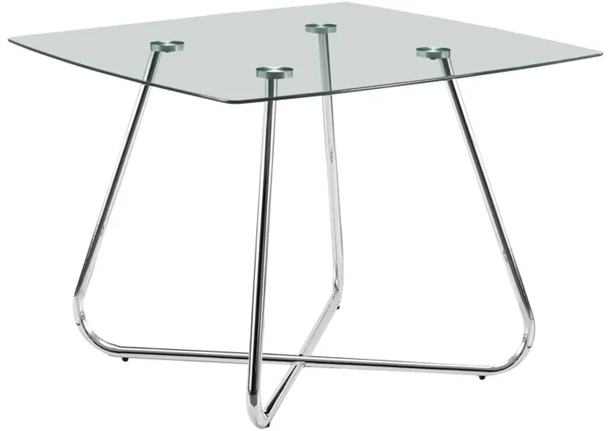 Monarch Specialties , Dining Table Chrome Metal Tempered 40"L