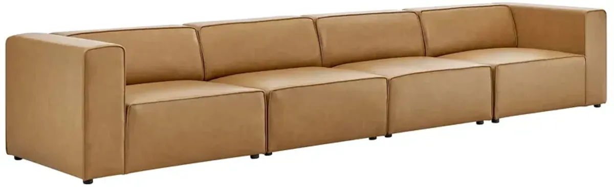 Mingle Vegan Leather 4-Piece Sectional Sofa