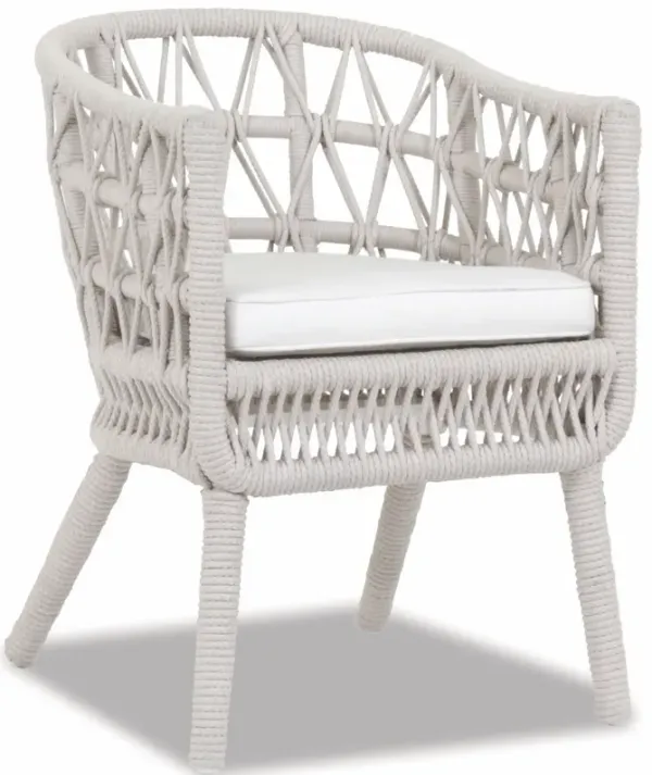 Dana Rope Dining Chair in Linen Canvas w/ Self Welt