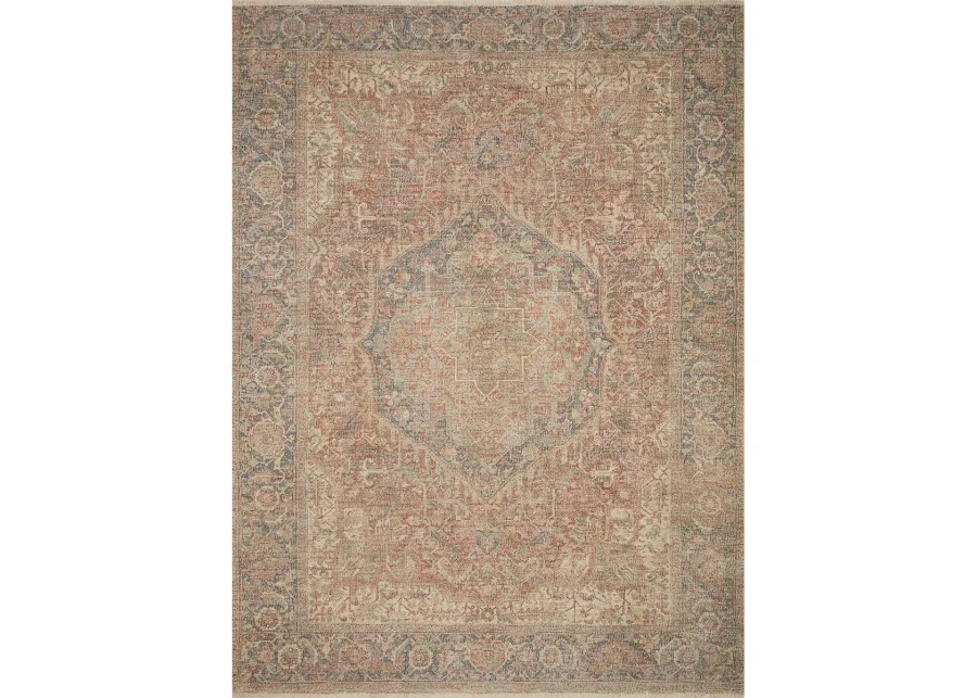 Priya PRY07 Brick/Navy 8'6" x 12' Rug