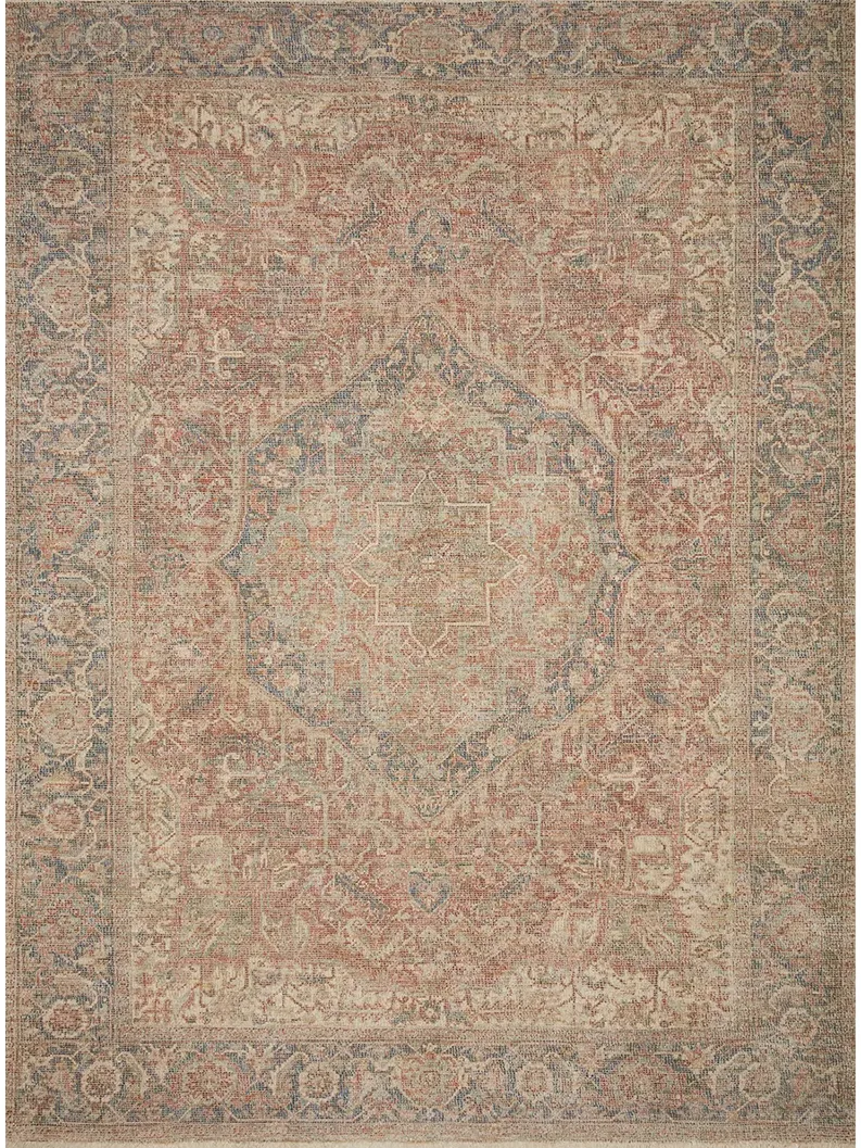 Priya PRY07 Brick/Navy 8'6" x 12' Rug