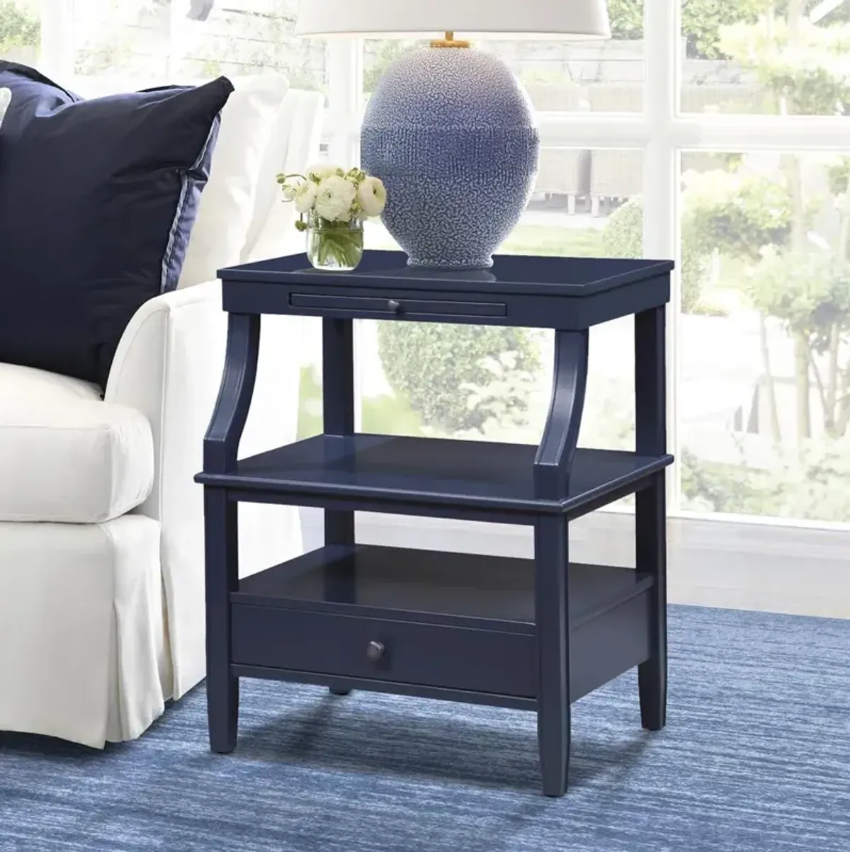 Newton Midnight Blue Storage Nightstand