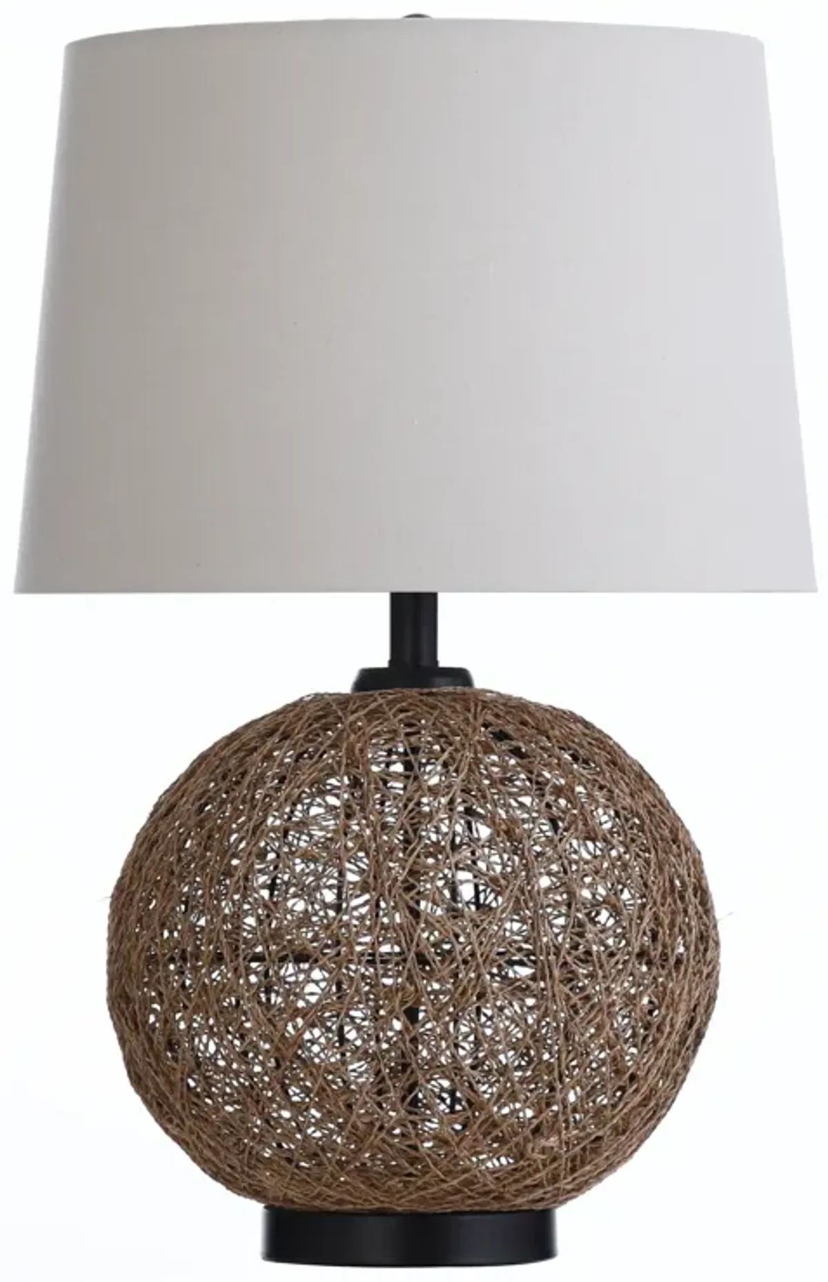 Woven Rattan Ball Table Lamp (Set of 2)