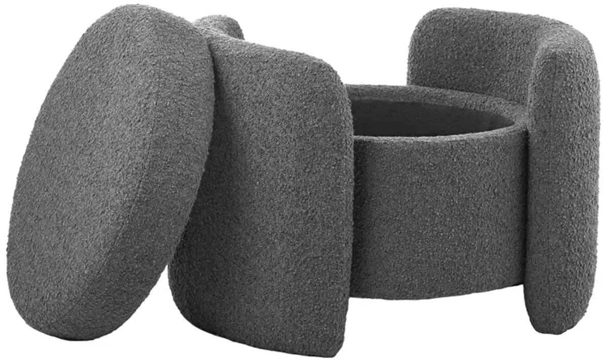 Nebula Boucle Upholstered Ottoman