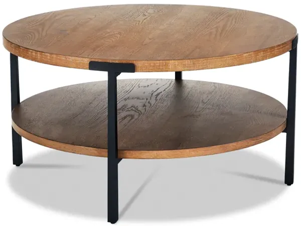 Millwork Brown Round Coffee Table