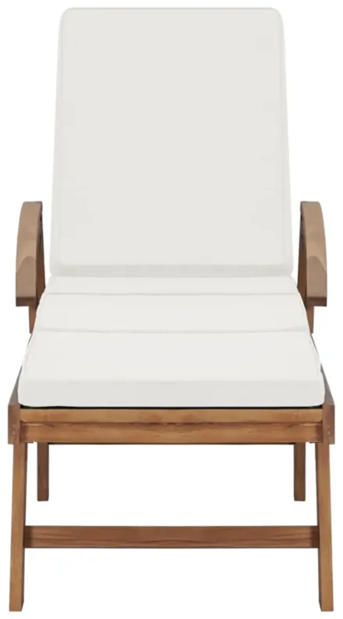 vidaXL Sun Lounger with Cushion Solid Teak Wood Cream