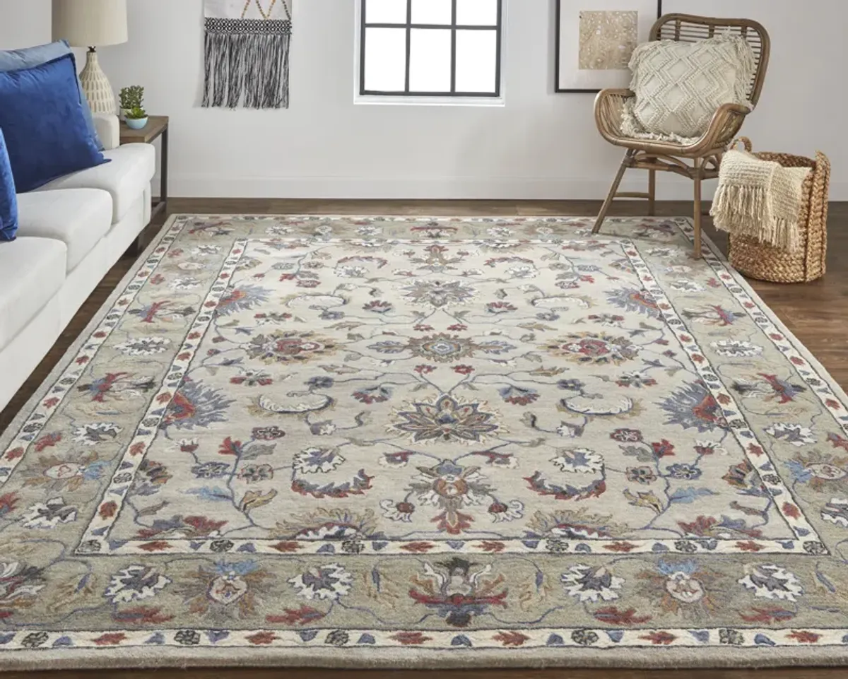 Rylan 8642F Ivory/Taupe/Blue 10' x 14' Rug