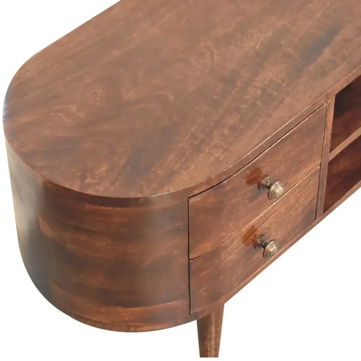Artisan Furniture Solid Wood California Walnut Rounded Entertainment Unit