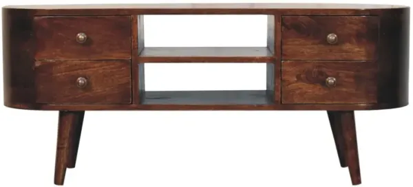 Artisan Furniture Solid Wood California Walnut Rounded Entertainment Unit