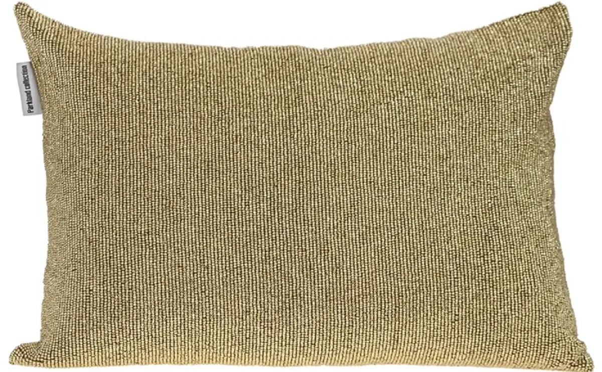 20" Gold Transitional Beaded Throw Pillow