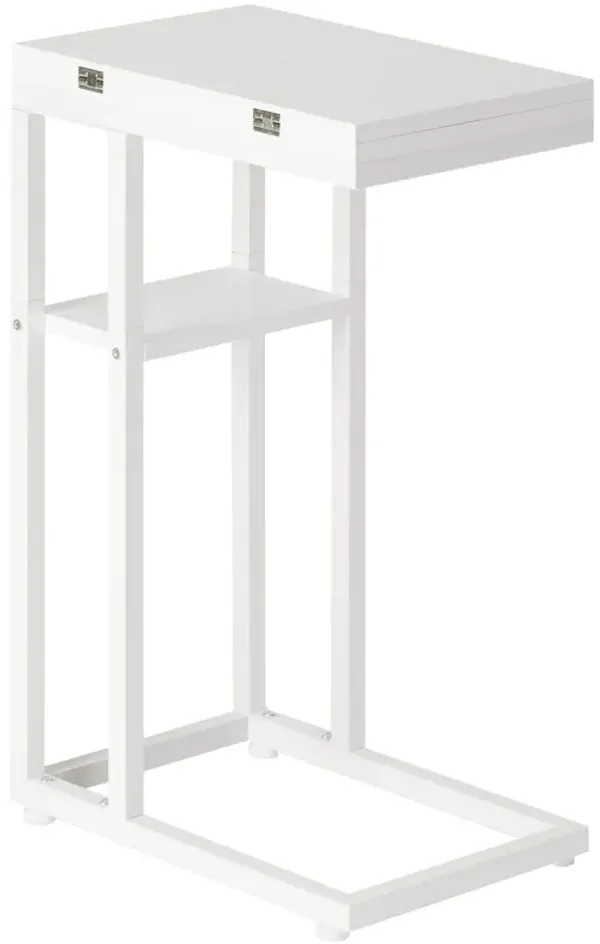 HOOBRO Foldable End Table, C Shaped Side Table with Storage Shelf, Small Snack Table Suitable for Living Room Bedroom Small Spac