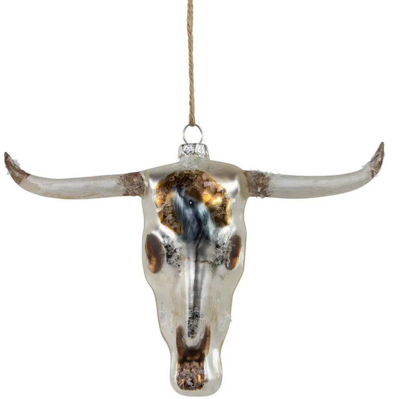 5.5" Longhorn Glass Christmas Ornament