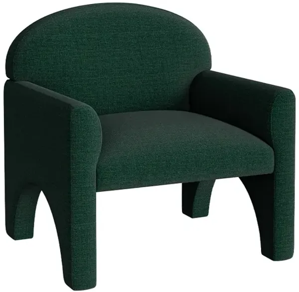 BELLEZE Modern Accent Chair with Rubber Wood Legs, Comfortable Upholstered Armchair with Arched Design for Living Room, Bedroom, or Office - Oslo (Green)