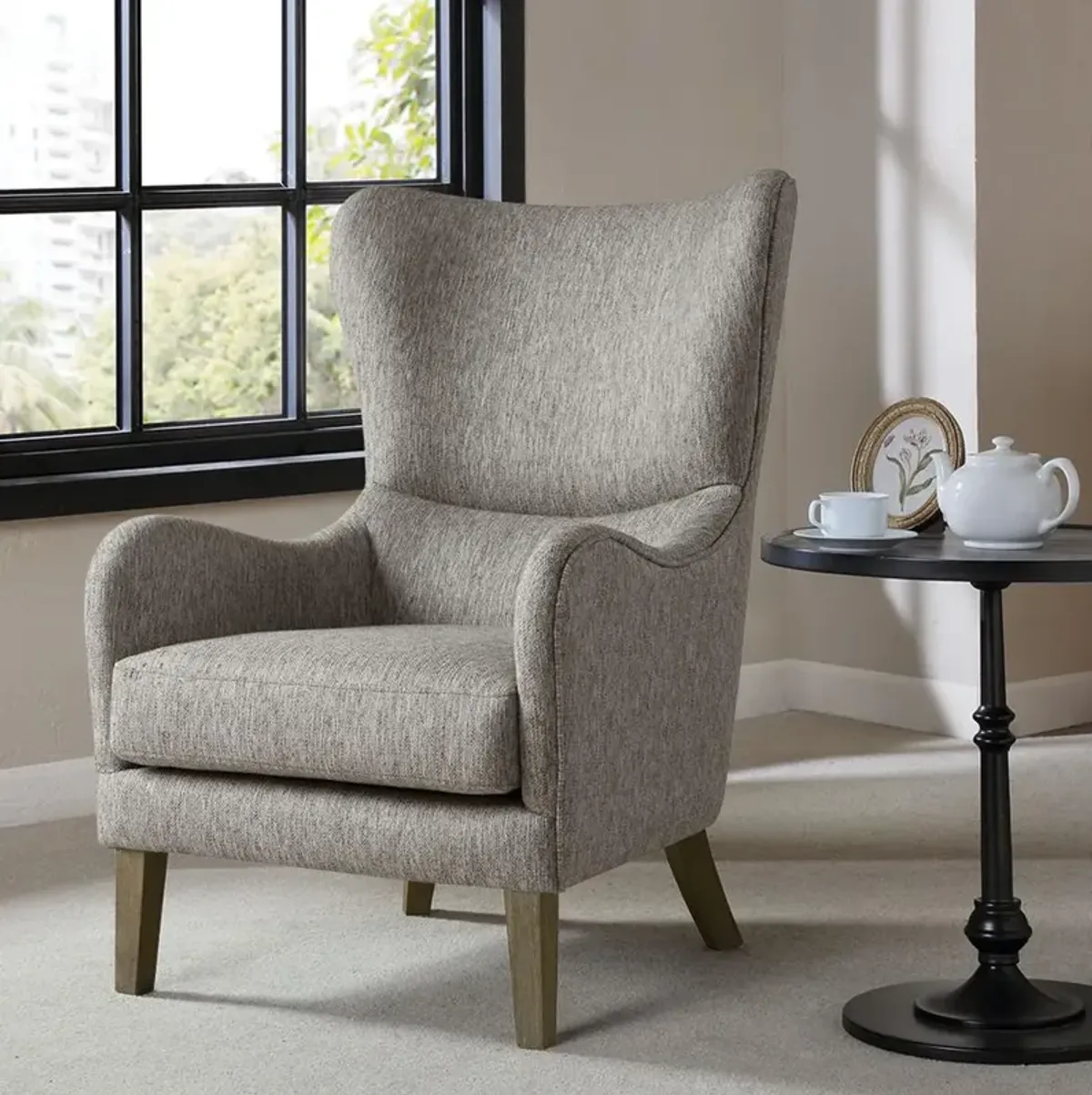 Madison Park Arianna Swoop Wing Chair,FPF18-0429