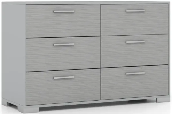 6 Drawer Storage Dresser Cabinet with Metal Legs Handles For Bedroom