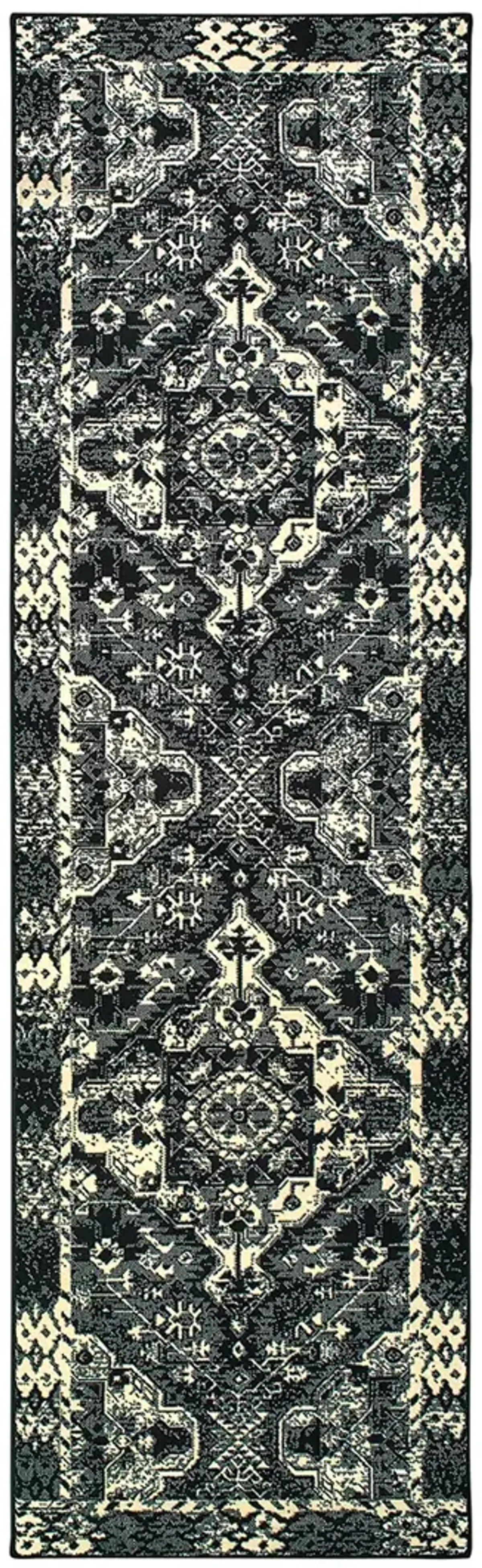 Luna 2'3" x 7'6" Black Rug