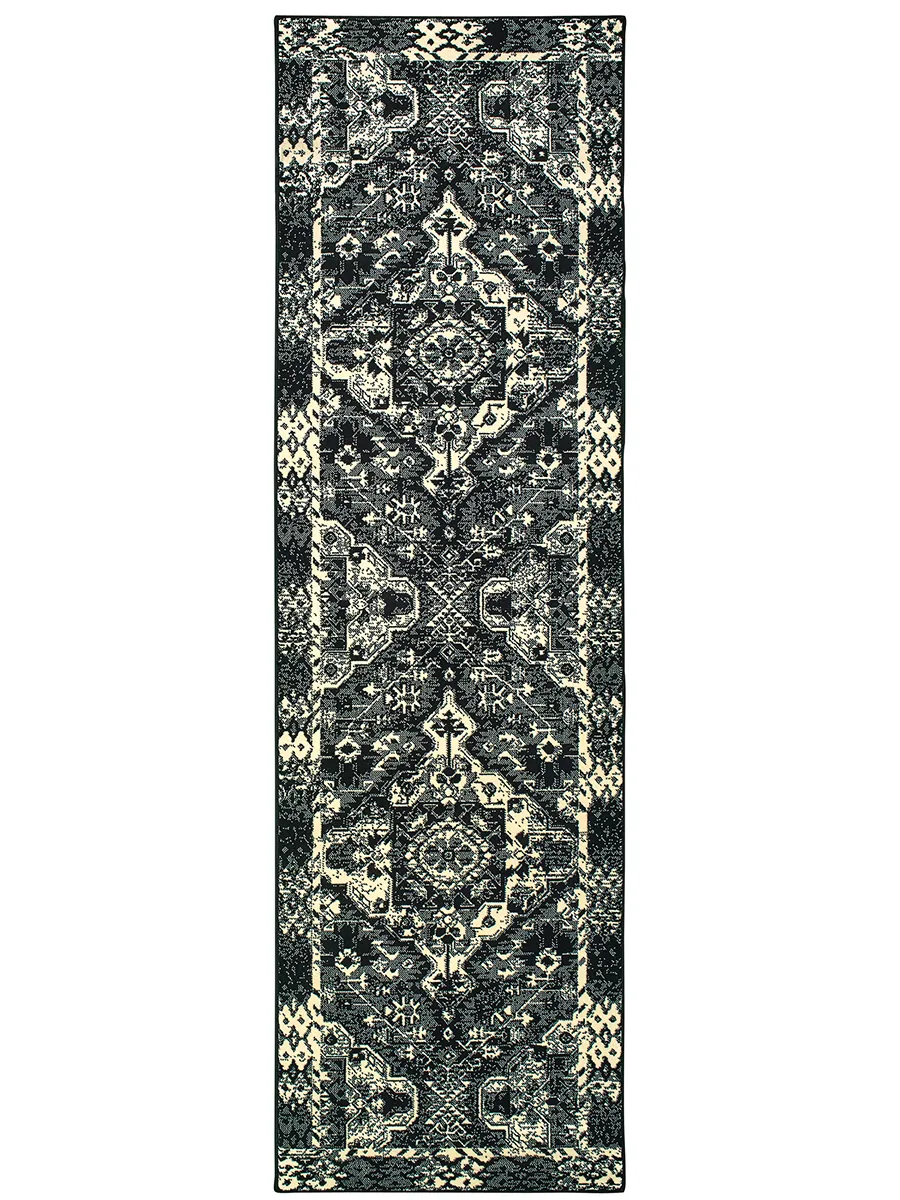 Luna 2'3" x 7'6" Black Rug