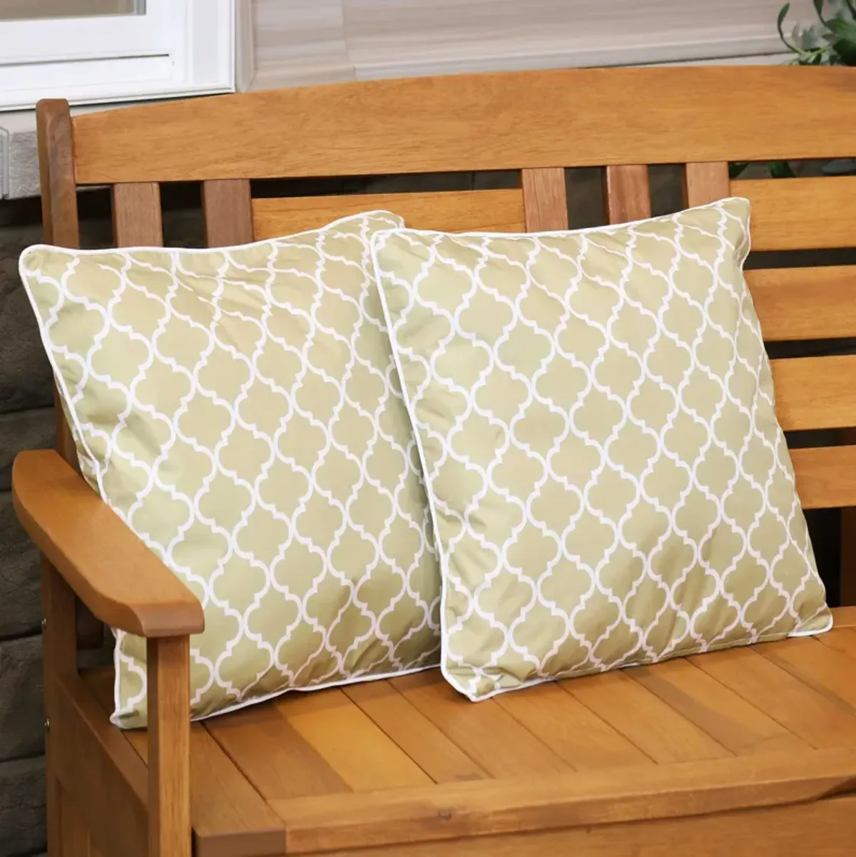 Sunnydaze Indoor/Outdoor Square Throw Pillow - 16 in