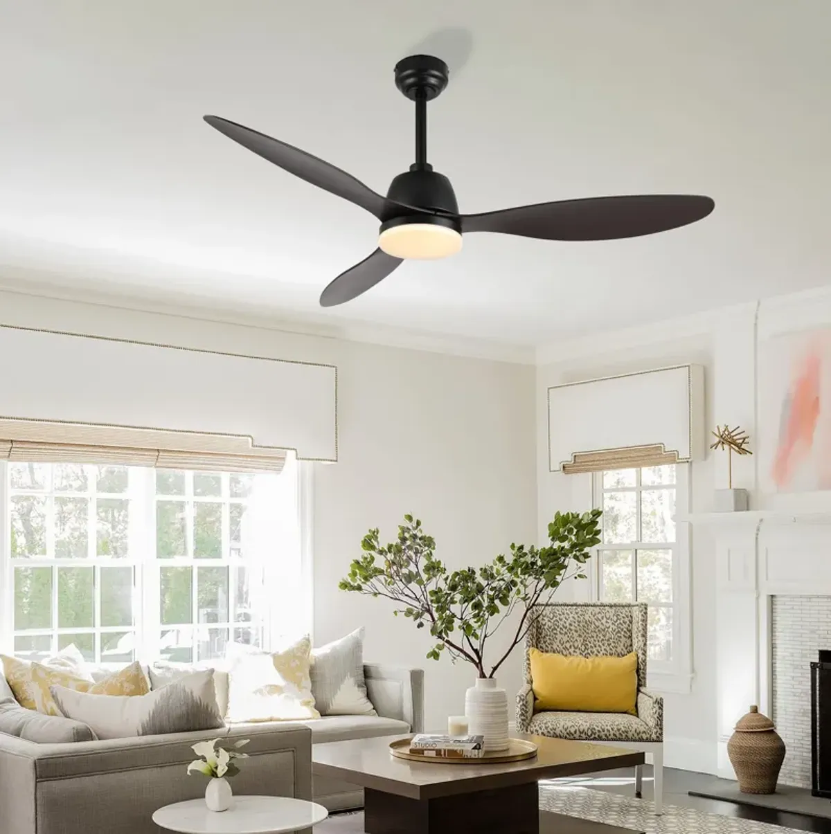 Audie Classic Industrial Iron/Plastic Integrated LED Ceiling Fan