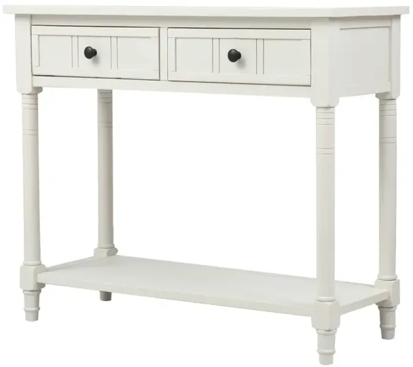 Merax Console Table Traditional Design with Two Drawers and Bottom Shelf