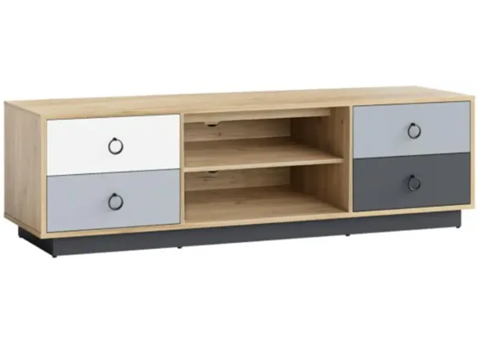 Hivvago Modern 55 Inch TV Stand with 2 Storage Cabinets for TVs up to 60 Inch