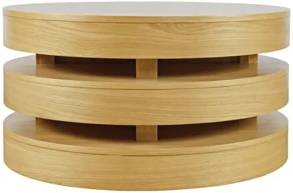 Jofran Brix Mid-Century Modern Floating Sculpture Round Layered Coffee Table