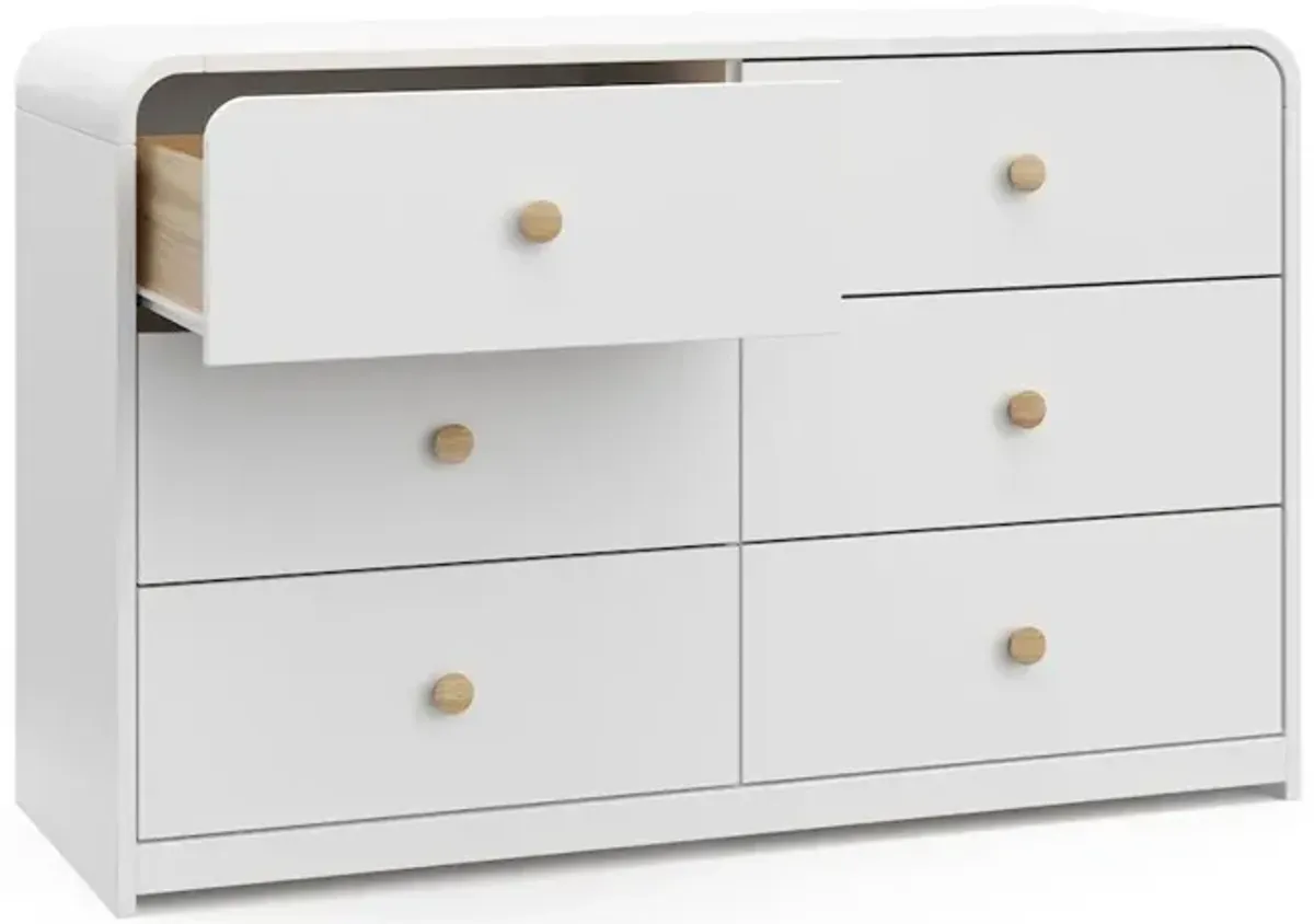 Storkcraft Santos 6-Drawer Dresser (White with Natural)