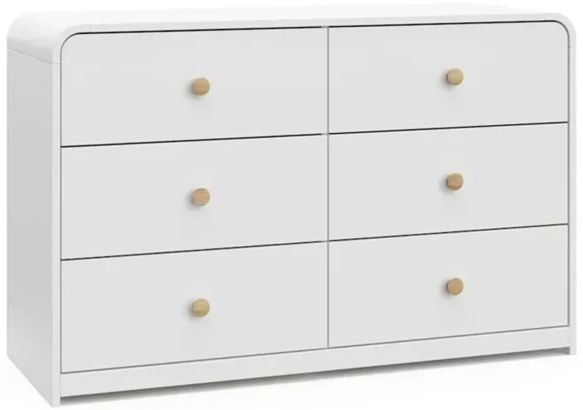 Storkcraft Santos 6-Drawer Dresser (White with Natural)
